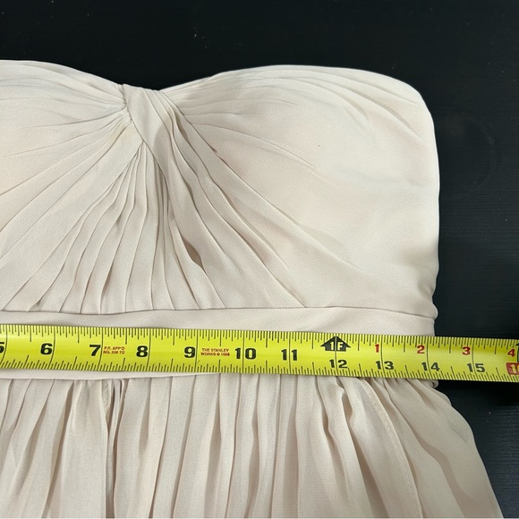 JENNY YOO Collection Bridesmaid Gown Strapless Knee Length Champagne Sz 8. - Picture 13 of 15